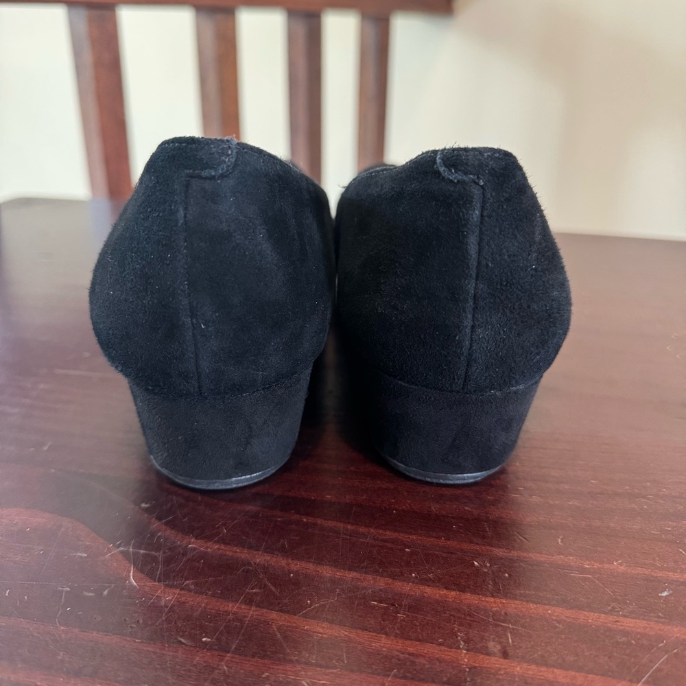 Easy spirit, black suede feel braid, weave wedge slip on shoes size 9, excellent - Picture 6 of 12